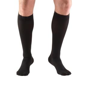 Truform 15-20 mmHg Compression Stockings For Men And Women, Knee High Length, Closed Toe, Black, Large