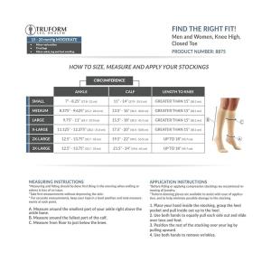 Truform 15-20 mmHg Compression Stockings For Men And Women, Knee High Length, Closed Toe, Black, Large