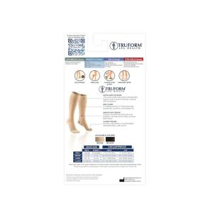 Truform 15-20 mmHg Compression Stockings For Men And Women, Knee High Length, Closed Toe, Black, Large