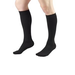 Truform 15-20 mmHg Compression Stockings For Men And Women, Knee High Length, Closed Toe, Black, Large