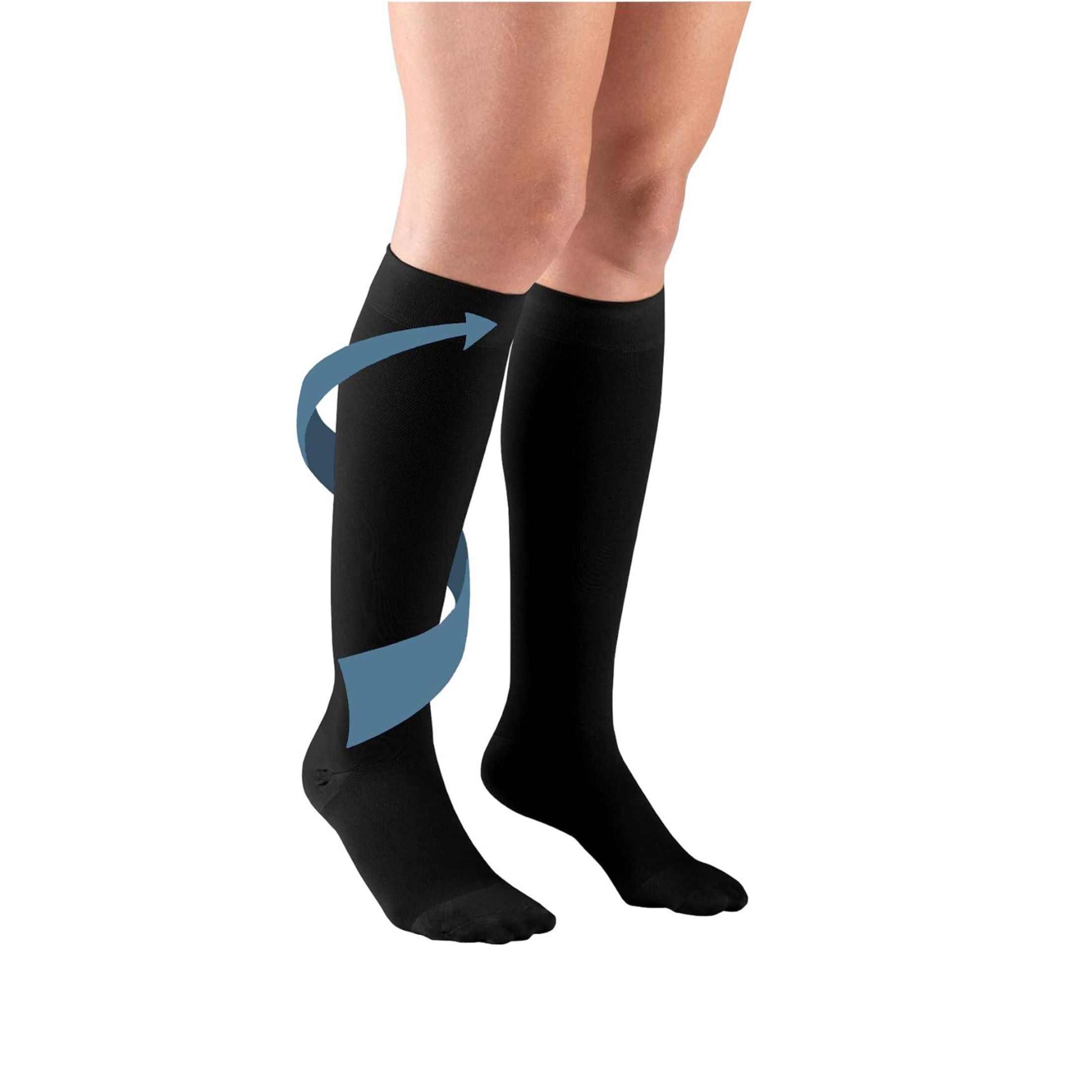 Truform Mens Dress 15-20mmhg Knee-high Socks Black - Medium 1943bl-m