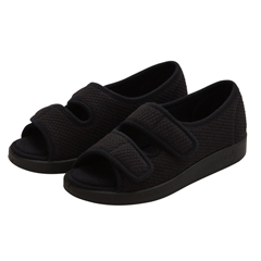 Silvert s Womens Easy Closure Sandal For Indoors & Outdoors Black
