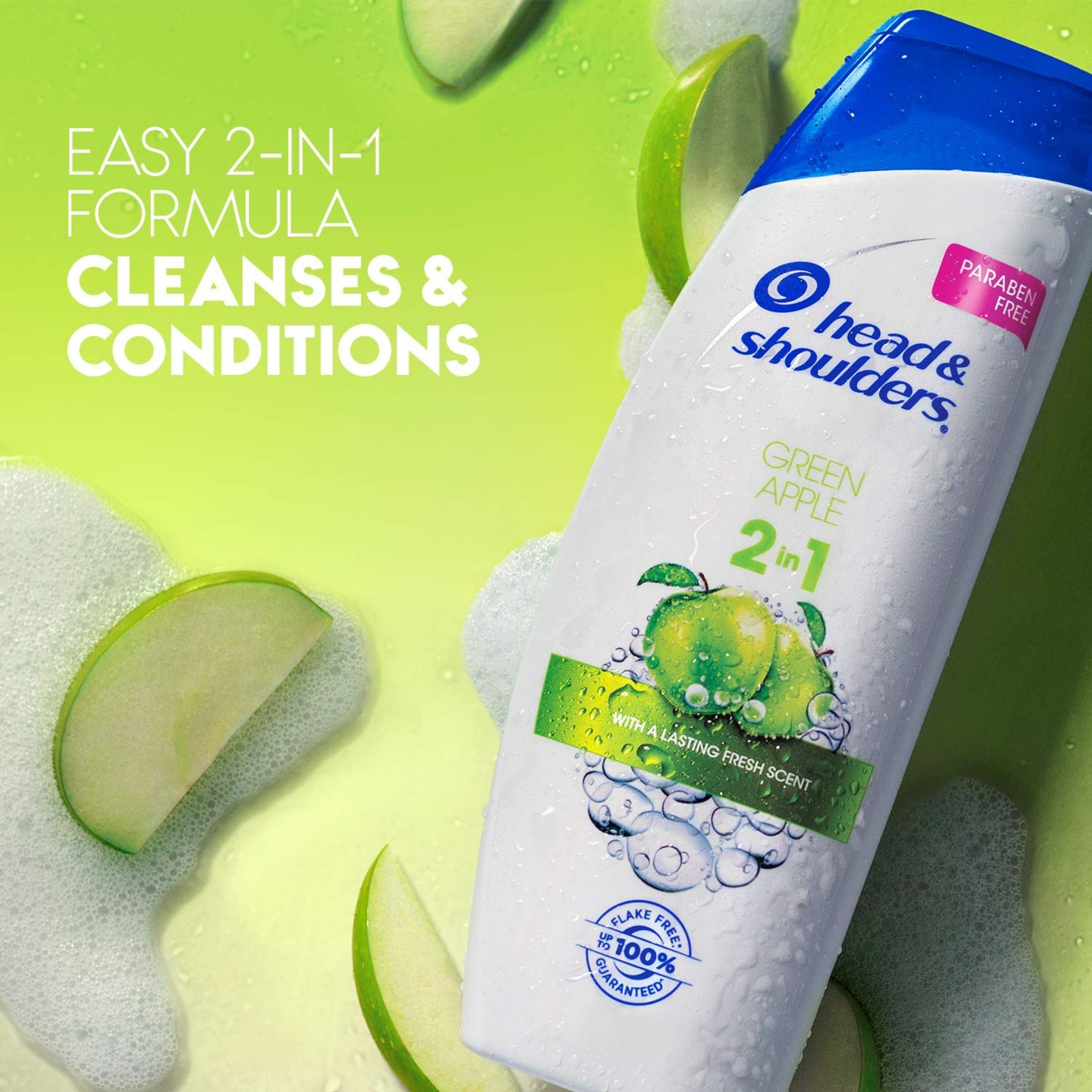 Head & Shoulders 2 In 1 Green Apple Dandruff Shampoo Conditioner 12.5 Fl Oz