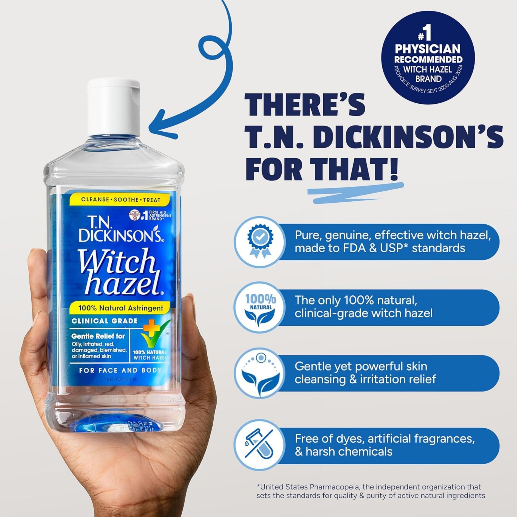 T.N. Dickinson's Witch Hazel Moisturizing Astringent, 16 Oz