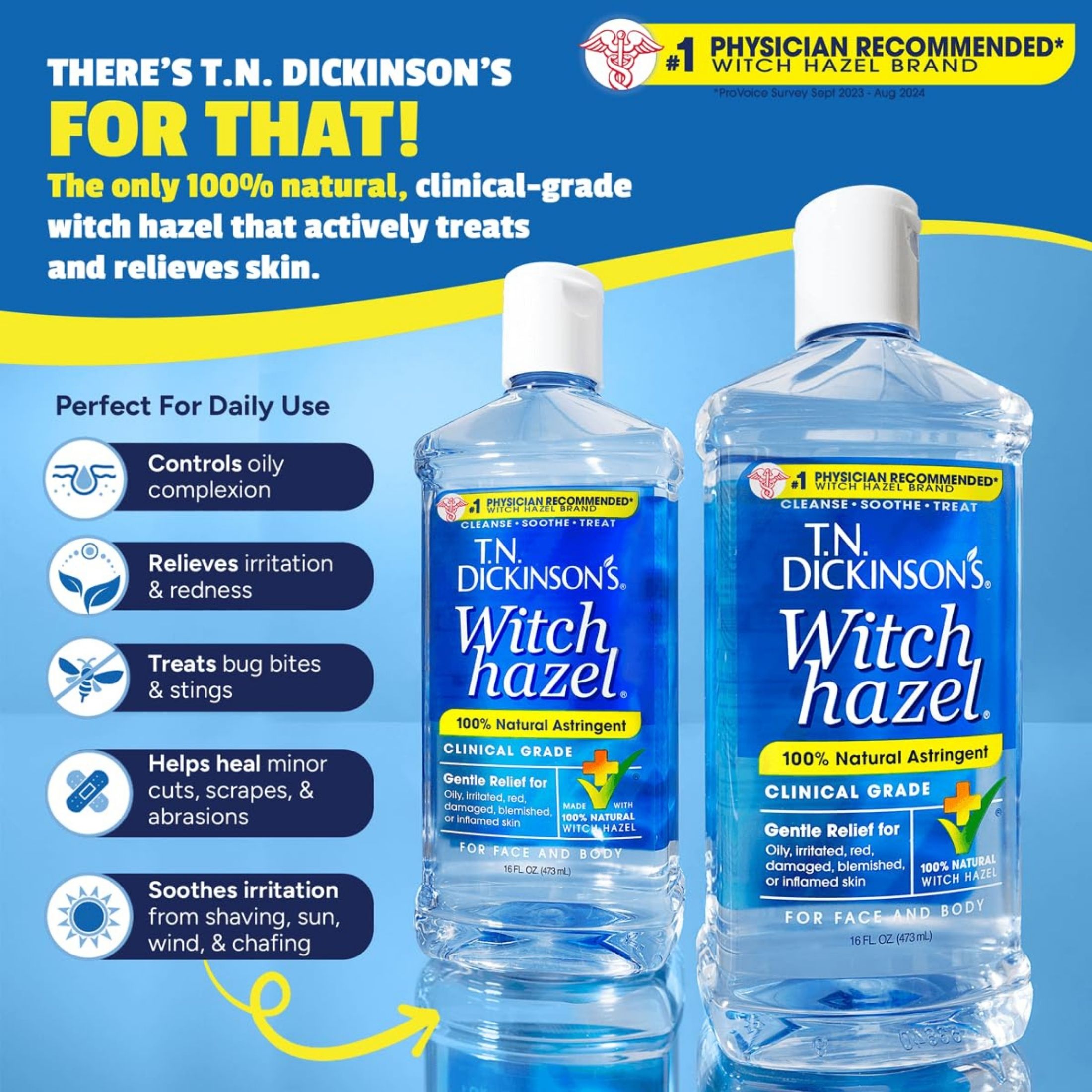 T.N. Dickinson's Witch Hazel Moisturizing Astringent, 16 Oz