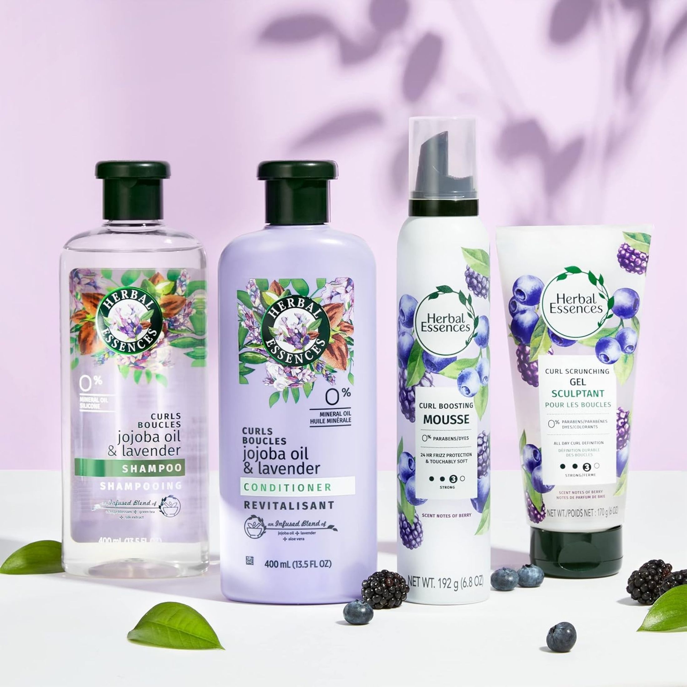 Herbal Essences Curl Boosting Mousse, Frizz Control For Curly & Wavy Hair, Long-Lasting Hold With Berry Scent, Paraben & Dye-Free, Cruelty-Free, 6.8 Fl Oz Each