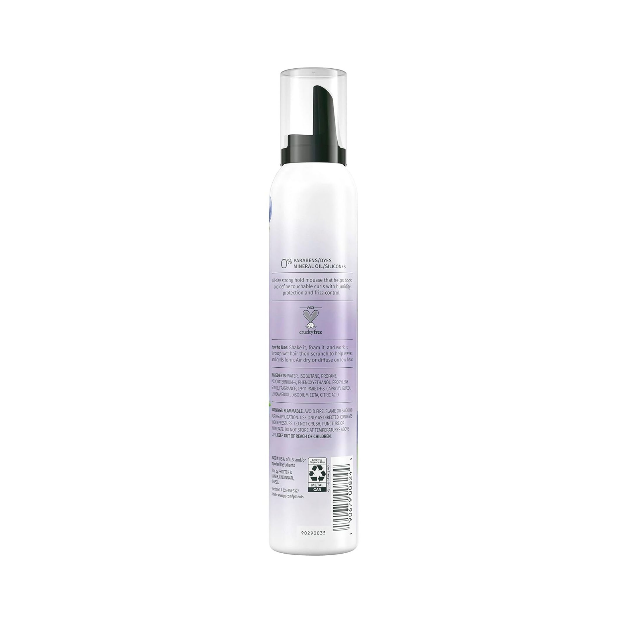 Herbal Essences Curl Boosting Mousse, Frizz Control For Curly & Wavy Hair, Long-Lasting Hold With Berry Scent, Paraben & Dye-Free, Cruelty-Free, 6.8 Fl Oz Each
