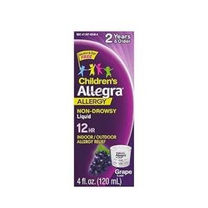 Allegra Allergy, Children's, Non Drowsy, Liquid, Grape Flavor 4 Fl Oz