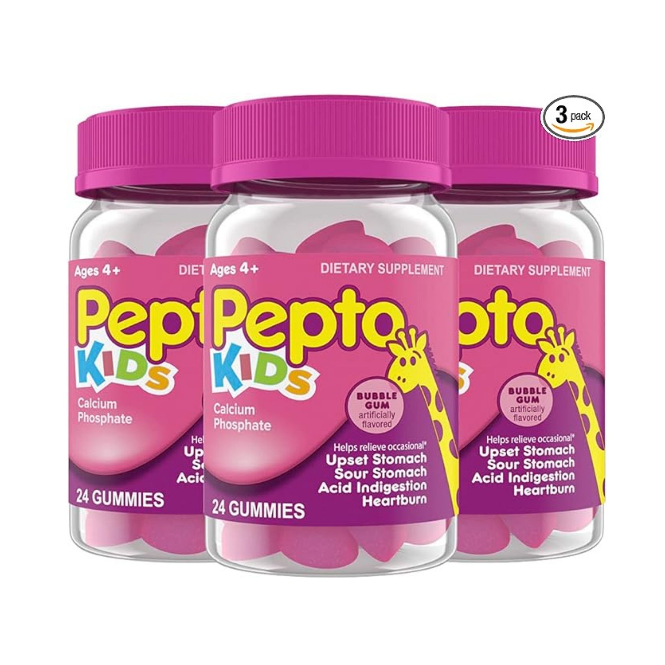 Pepto Calcium Phosphate, Bubble Gum, Ages 4+, Kids, Gummies