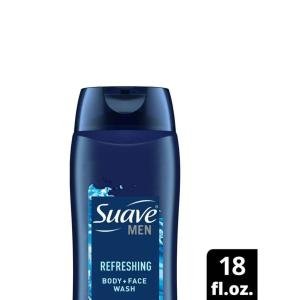 Suave Men Body + Face Wash, Cedarwood + Mandarin, Refreshing 18 Fl Oz