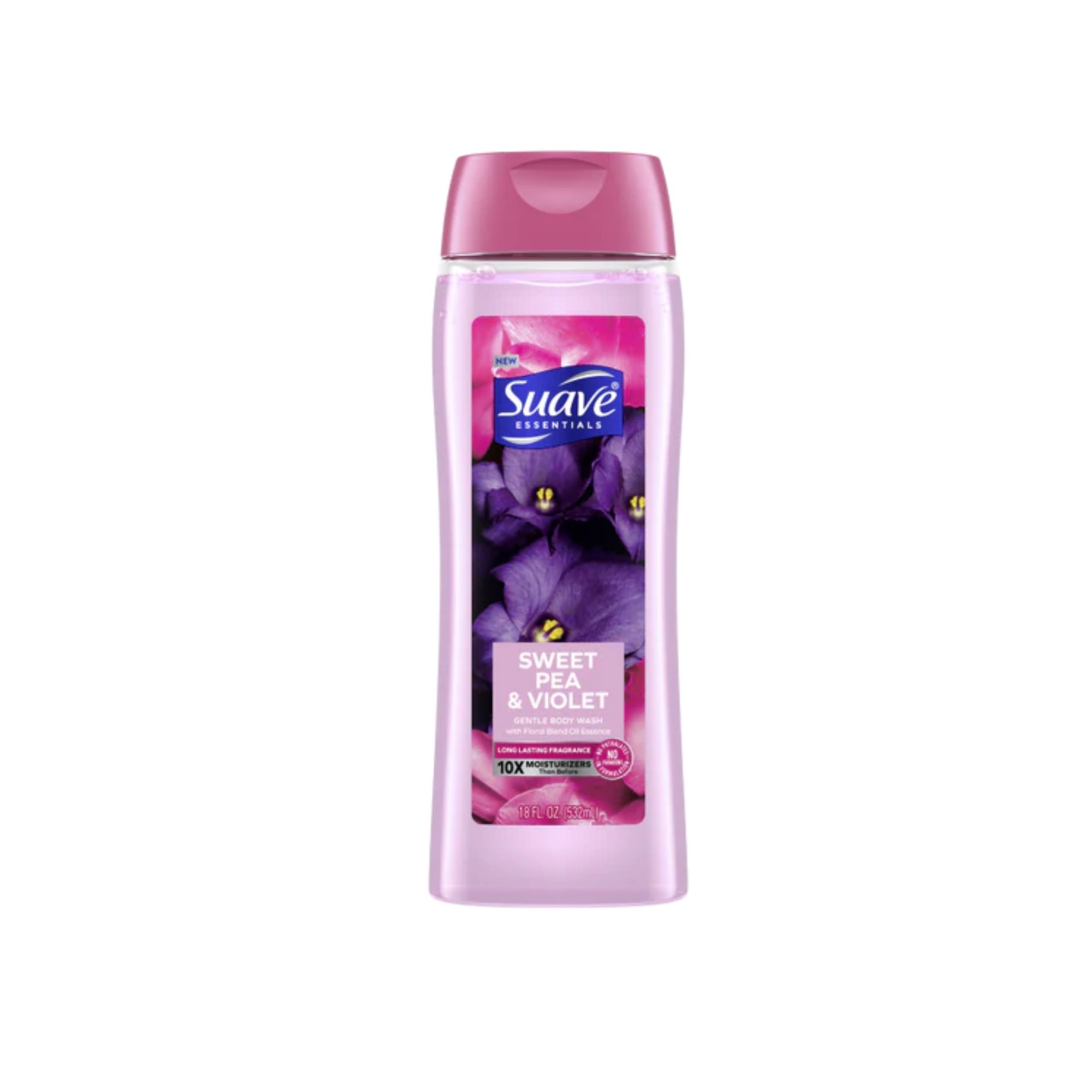 Suave Essentials Sweet Pea & Violet Gentle Body Wash, 18 Fl Oz