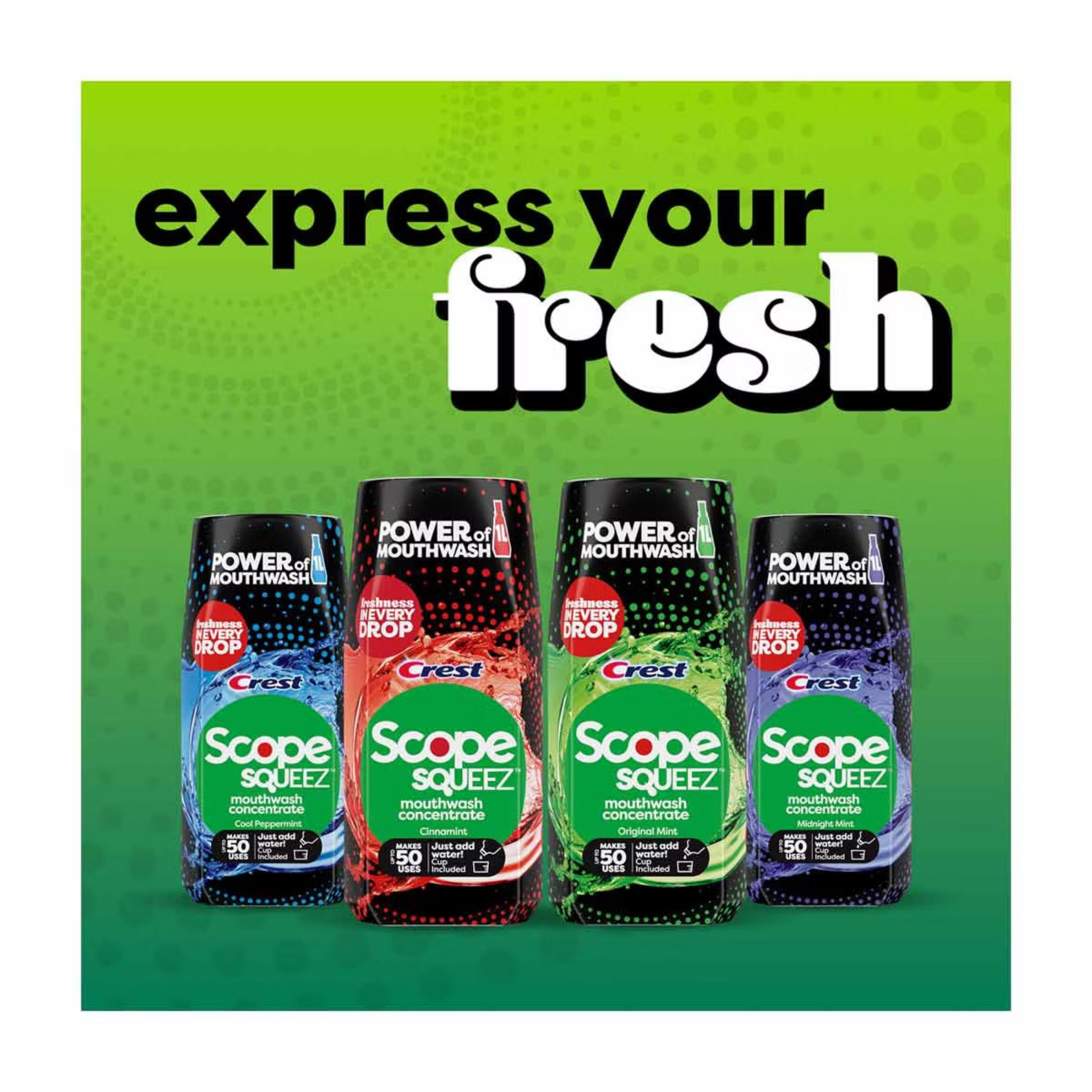 Crest Scope Squeez Mouthwash Concentrate - Original Mint - 1.69 Fl Oz