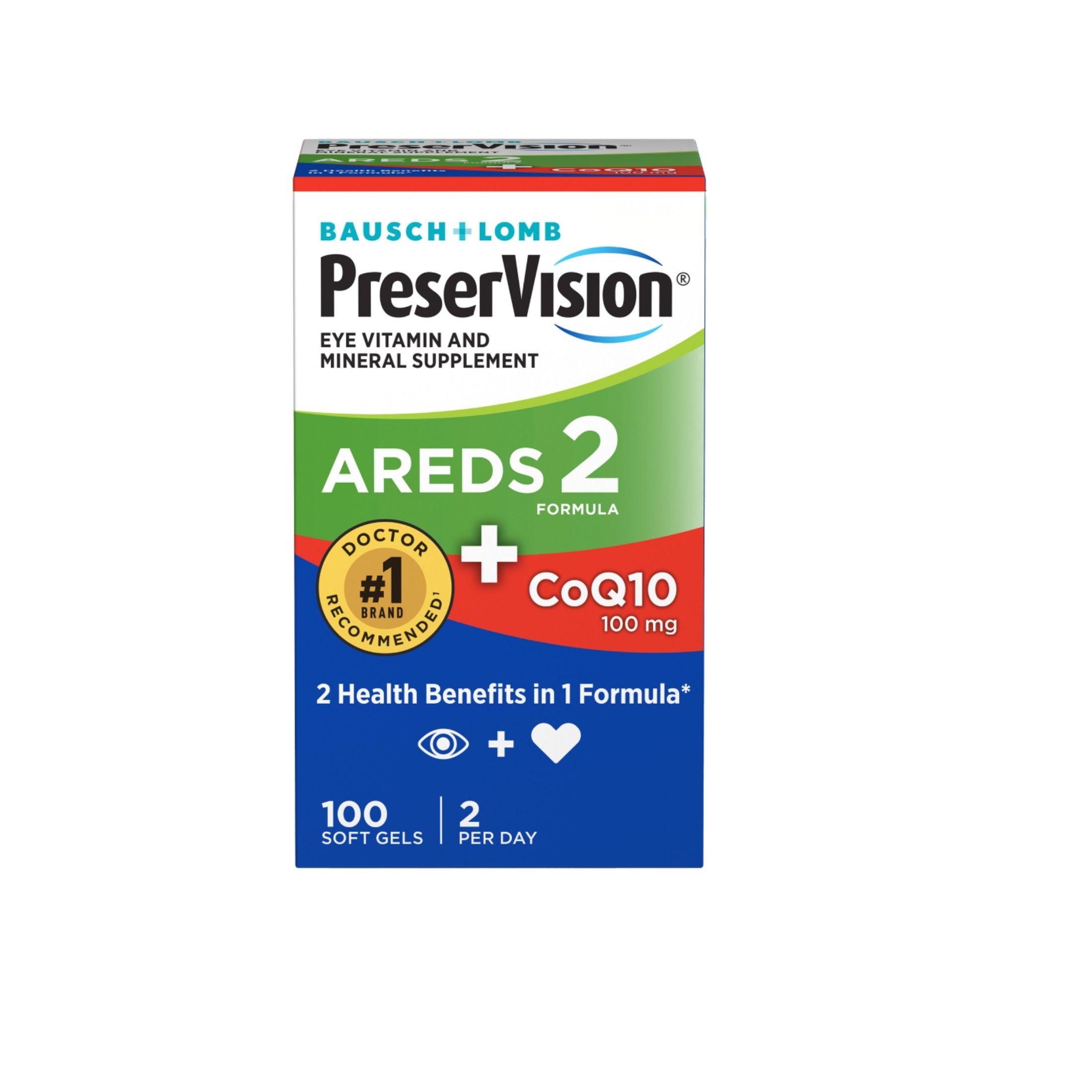 Preservision AREDS 2 Formula + CoQ10 Vitamin & Mineral Supplement Soft Gels