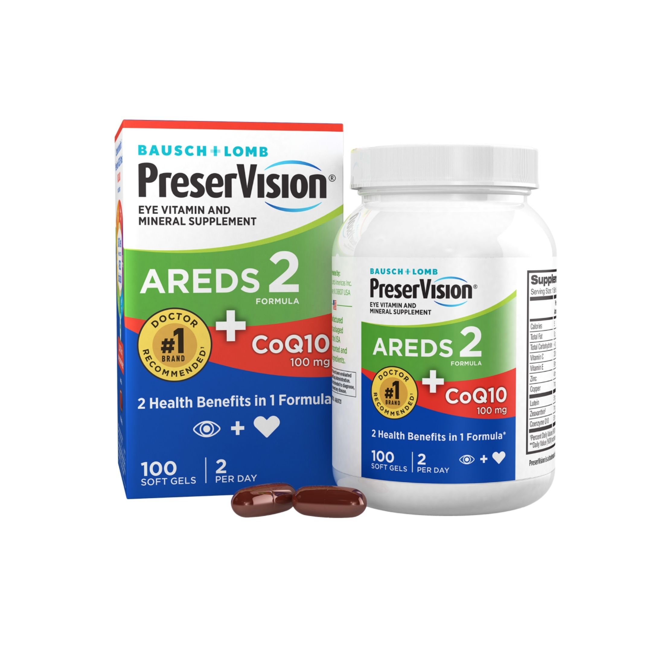 Preservision AREDS 2 Formula + CoQ10 Vitamin & Mineral Supplement Soft Gels