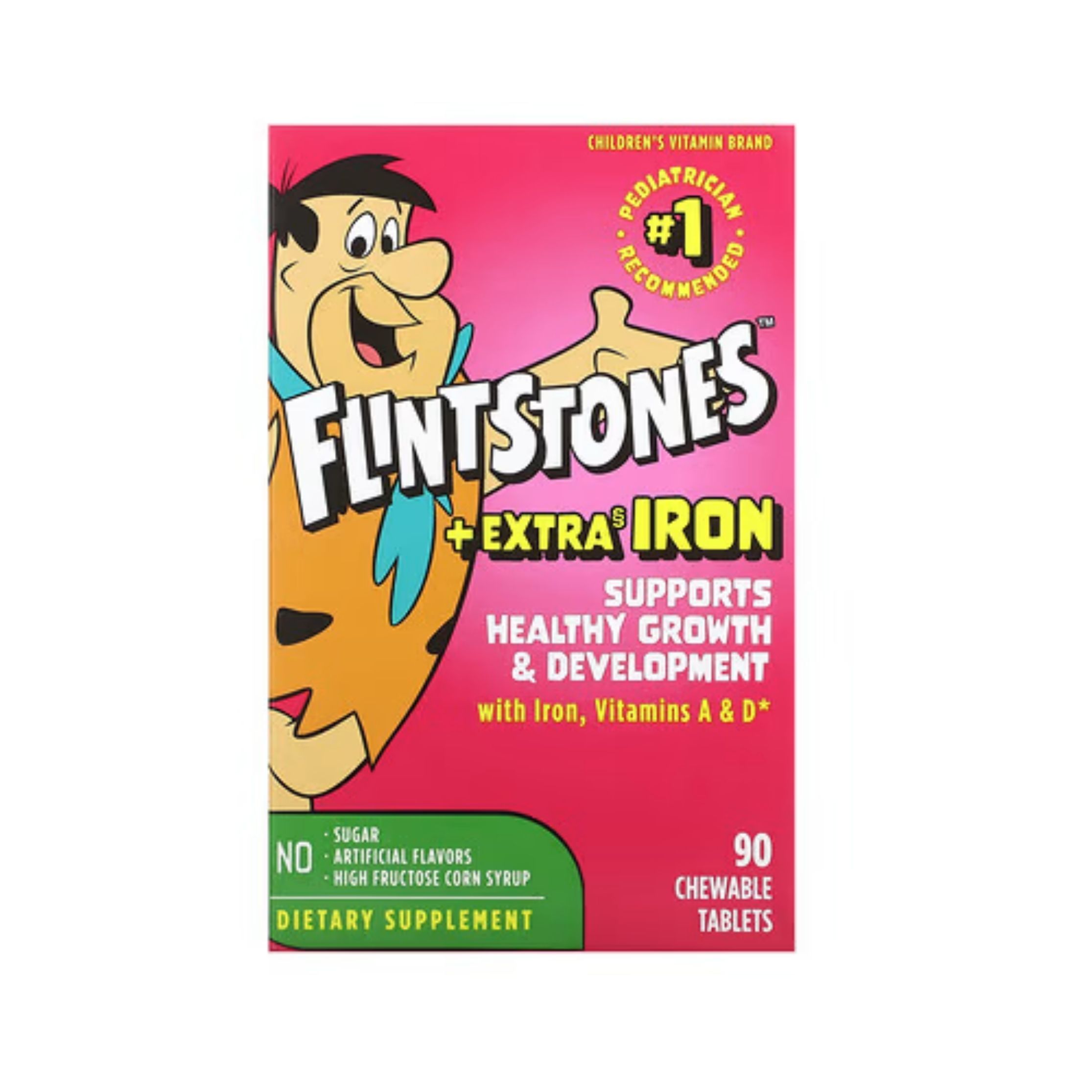 Flintstones Plus Extra Iron Multivitamin Chewable Tablets 90ct