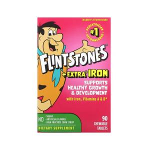 Flintstones Plus Extra Iron Multivitamin Chewable Tablets 90ct