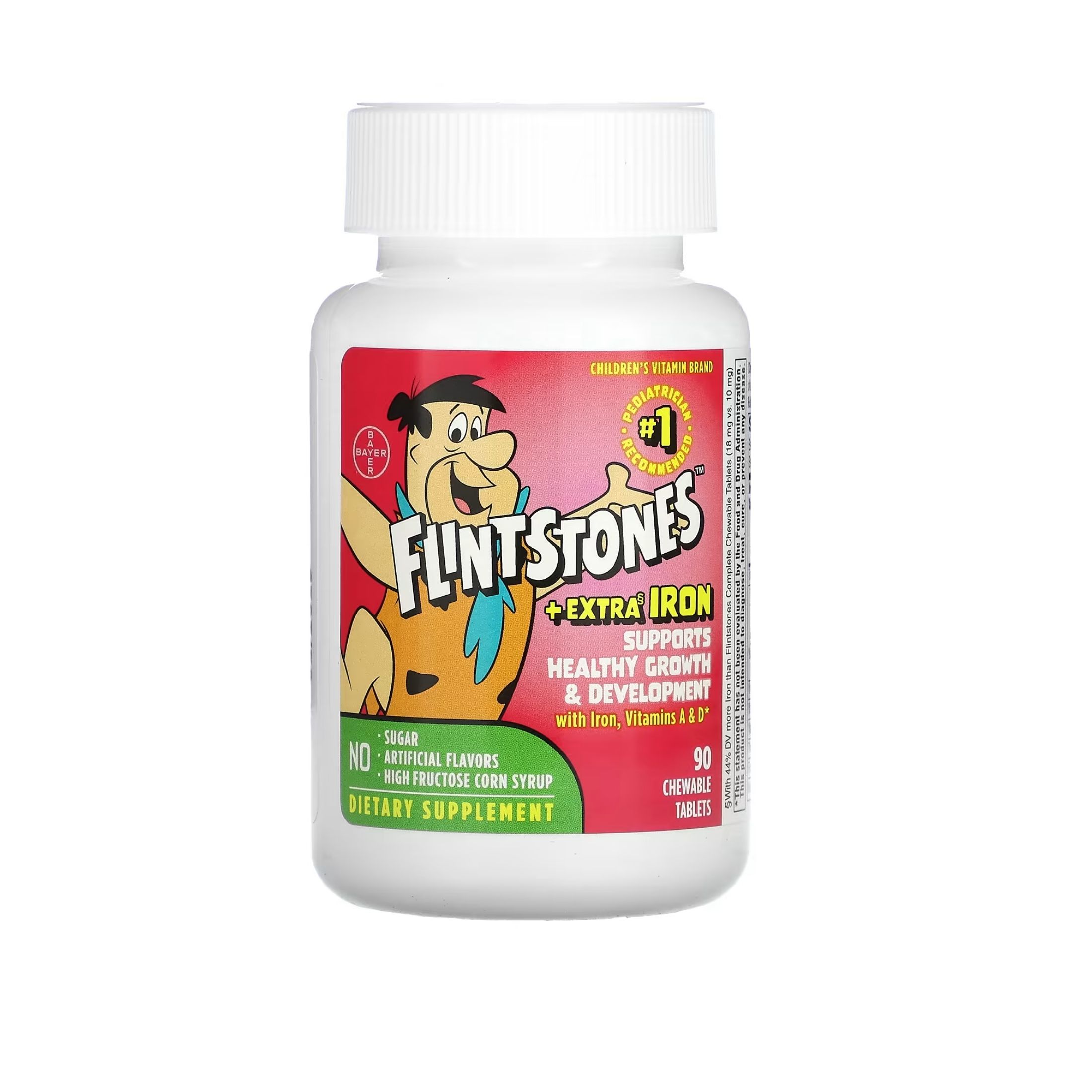 Flintstones Plus Extra Iron Multivitamin Chewable Tablets 90ct
