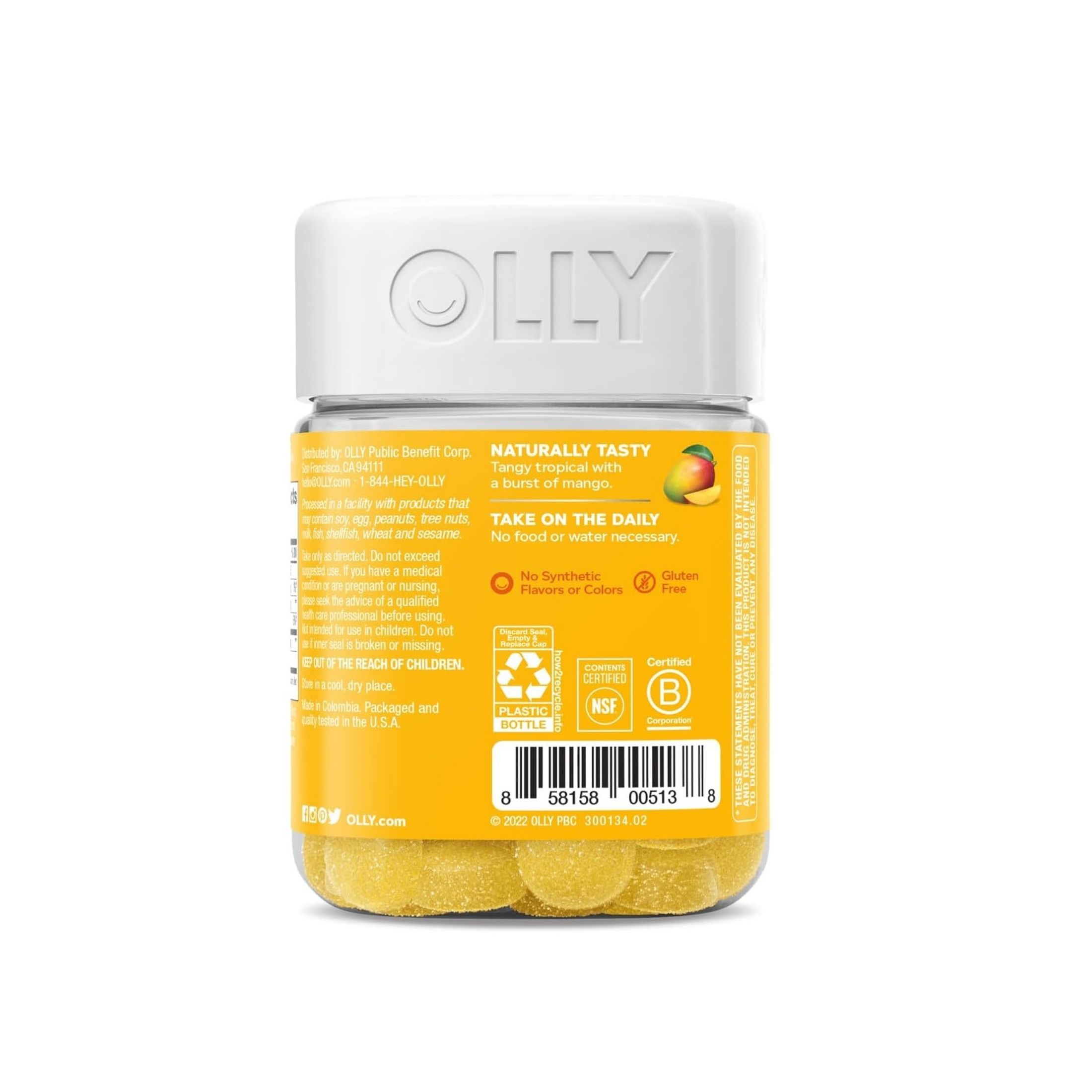Olly Chewable Probiotic Supplement Gummy - Tropical Mango
