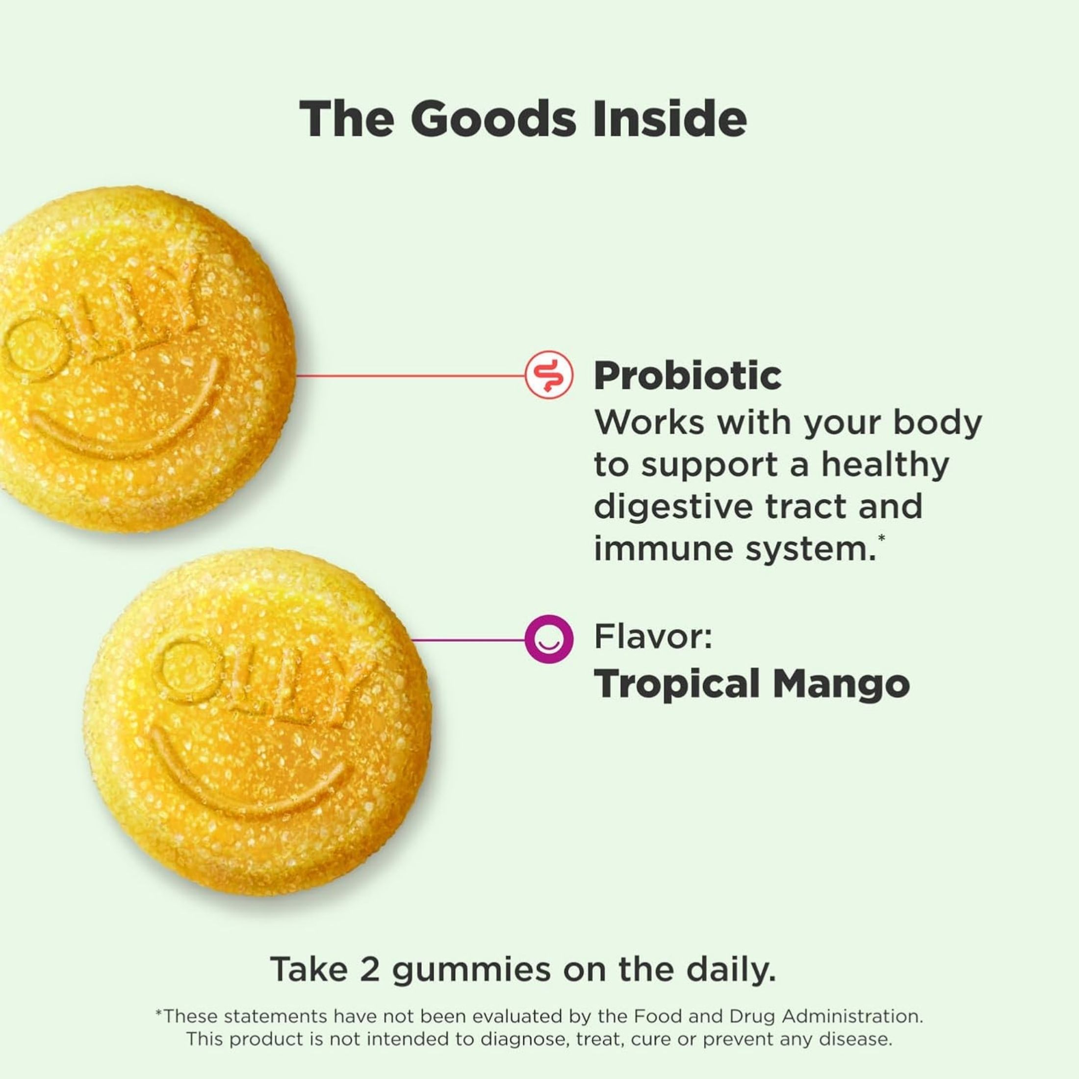 Olly Chewable Probiotic Supplement Gummy - Tropical Mango