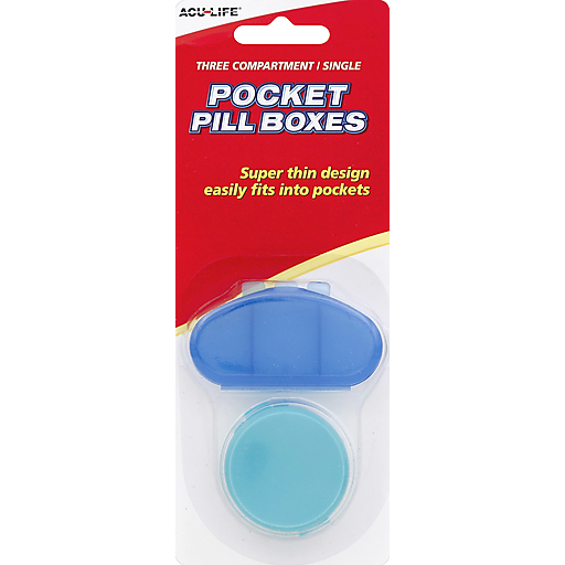 Aculife Acu Life Pill Boxes, Pocket, Three Compartment, Single