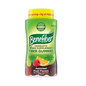 Benefiber Prebiotic Fiber Supplement Gummies For Digestive Health, Assorted Fruit Flavor