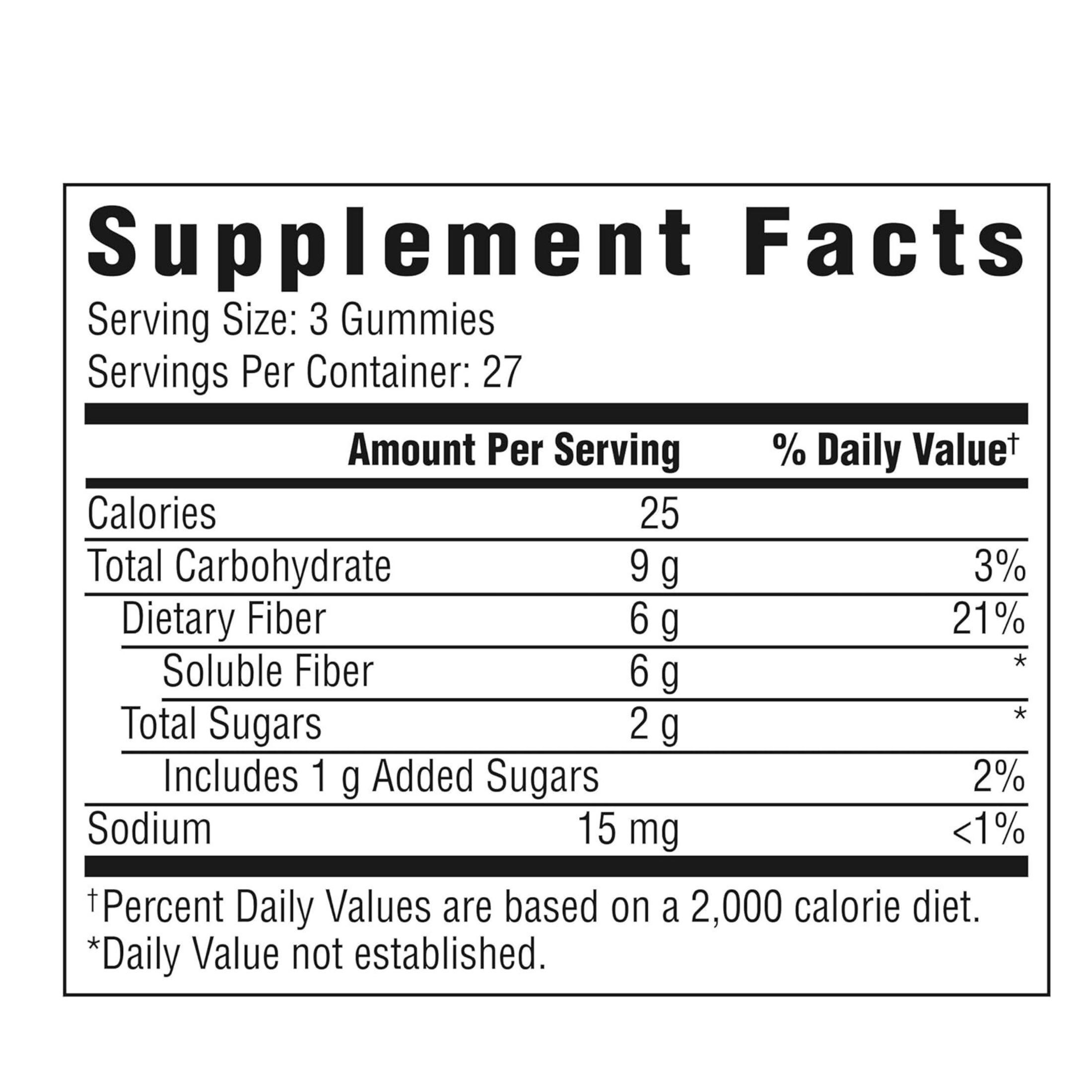 Benefiber Prebiotic Fiber Supplement Gummies For Digestive Health, Assorted Fruit Flavor