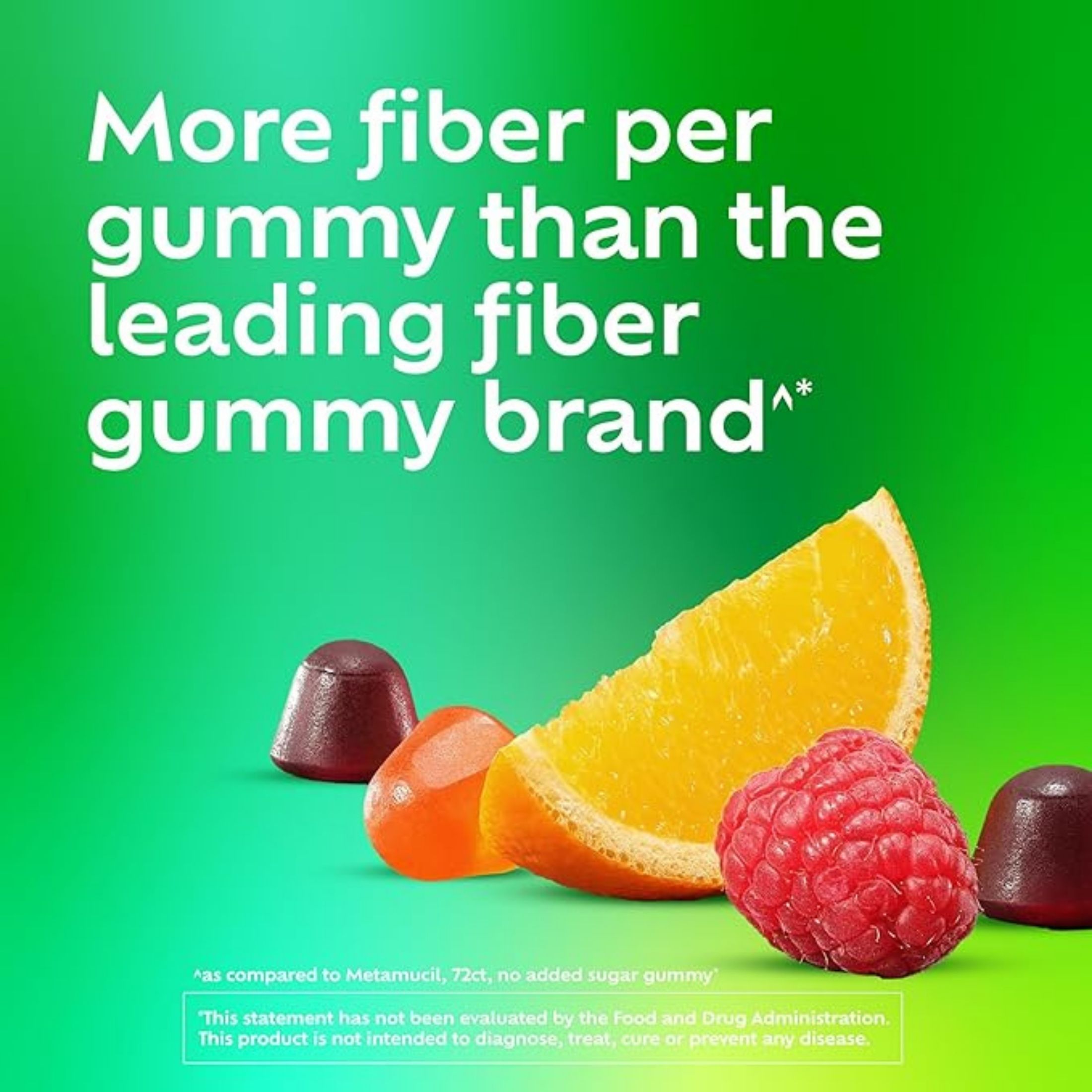 Benefiber Prebiotic Fiber Supplement Gummies For Digestive Health, Assorted Fruit Flavor