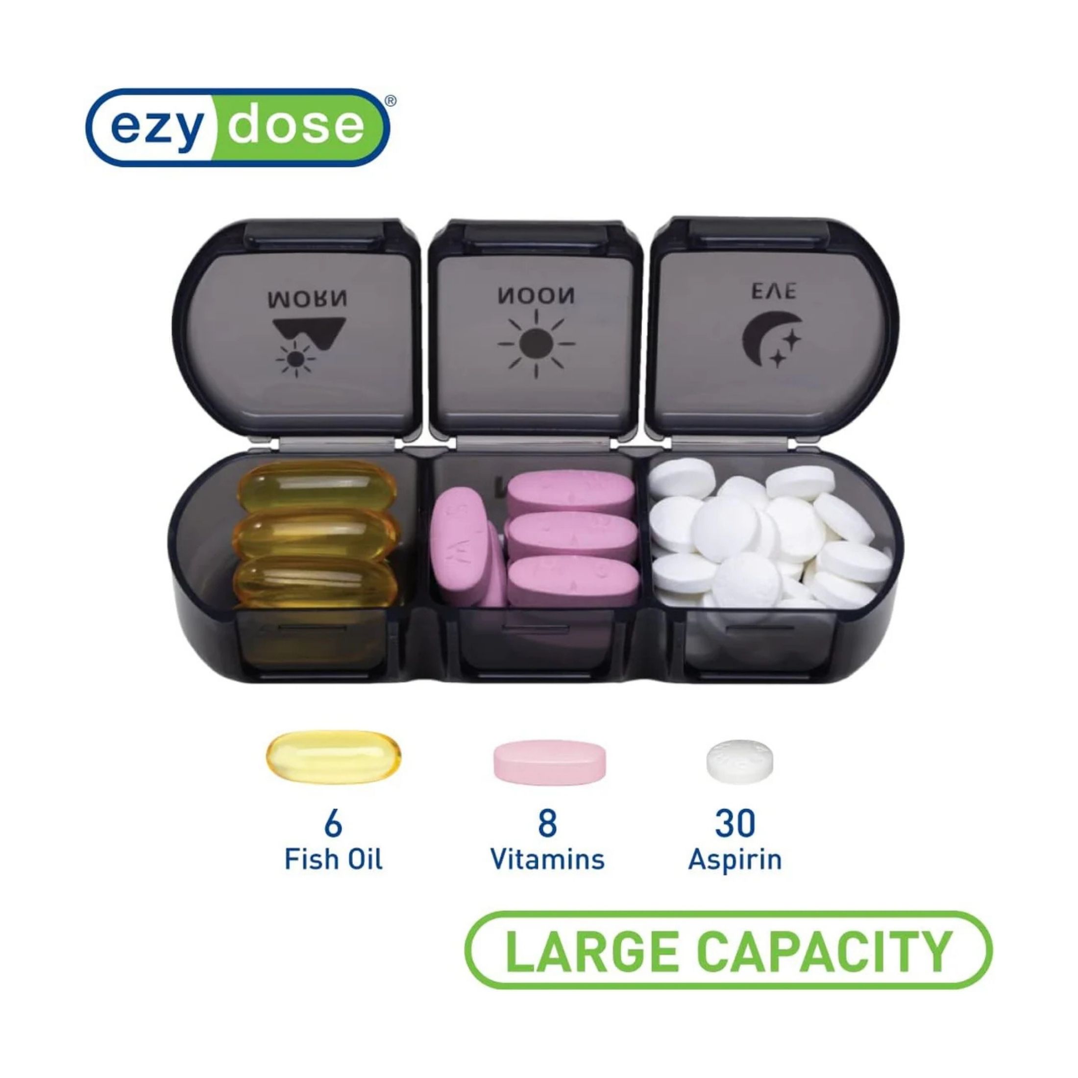 Ezy Dose Weekly 3X/Day Pill Organizer With Case, Assorted