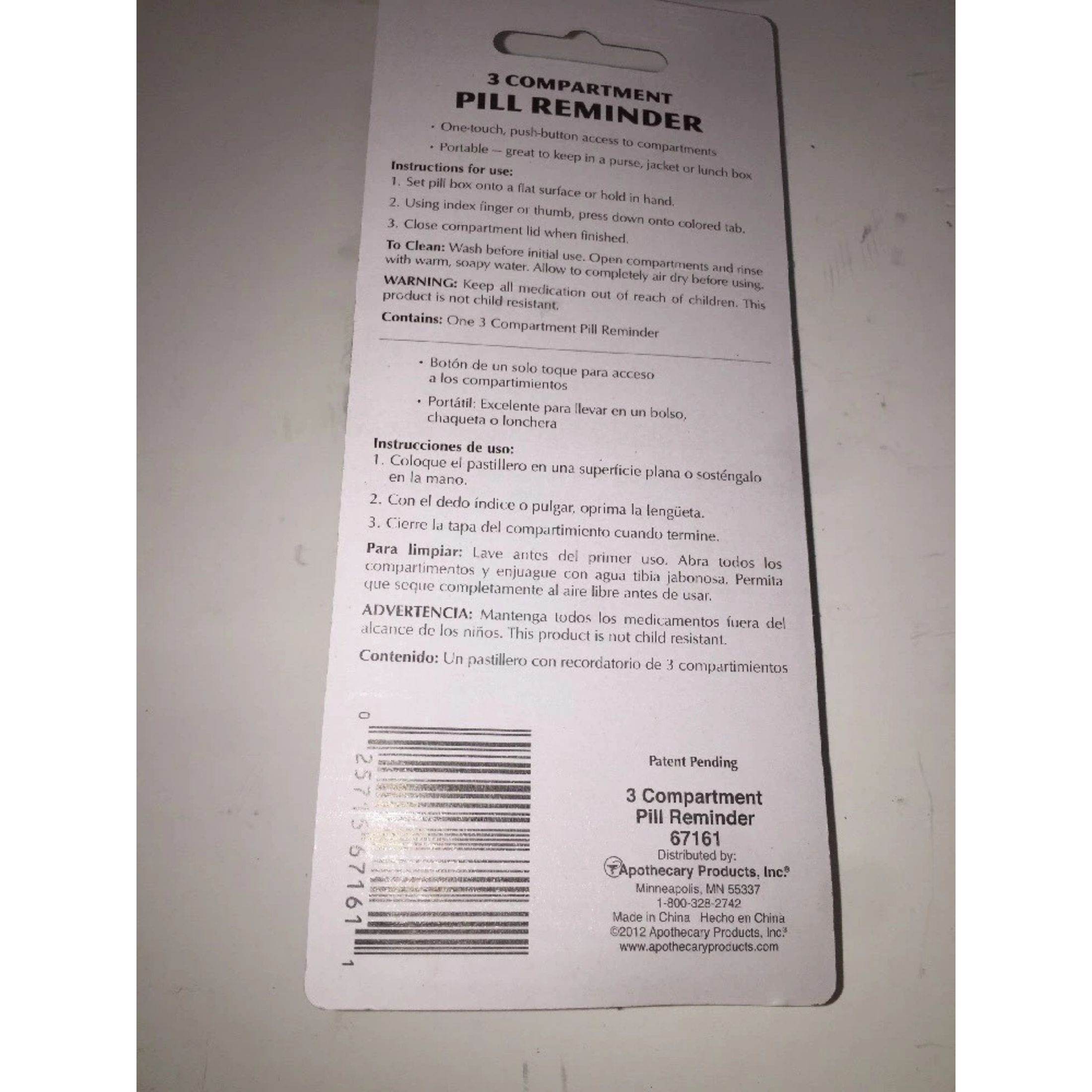 6) EZY Dose 67161 Easy Open 3-Compartment Pill Reminder *Value Bundle Of 6