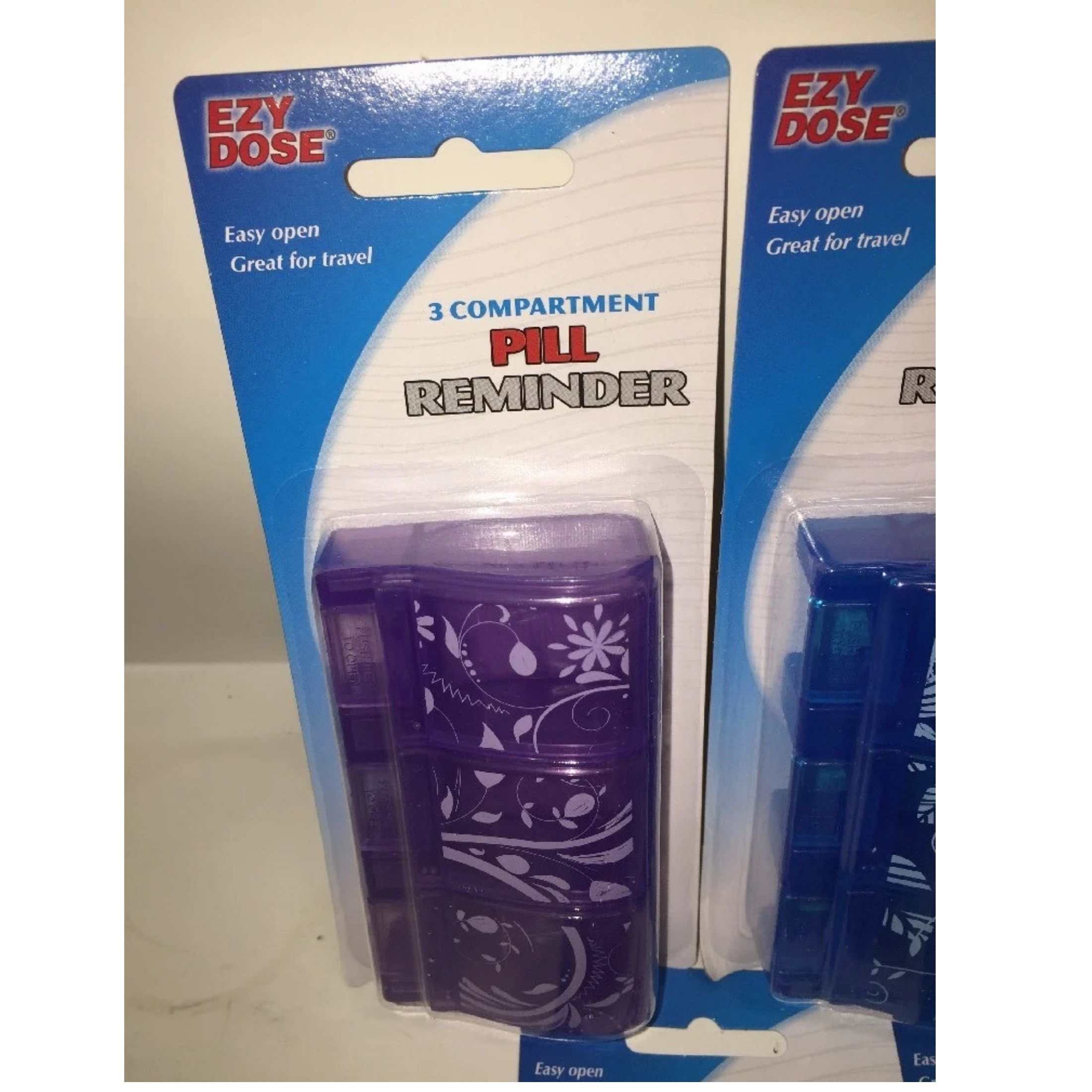 6) EZY Dose 67161 Easy Open 3-Compartment Pill Reminder *Value Bundle Of 6
