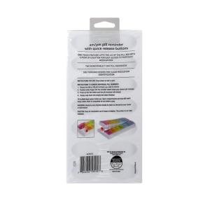 Ezy Dose Push Button 7-Day Pill Case, Am/Pm, Rainbow