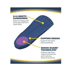 Dr. Scholl's Orthotics, Heel & Arch, Pain Relief, Men's, Shoe Sizes 8 12