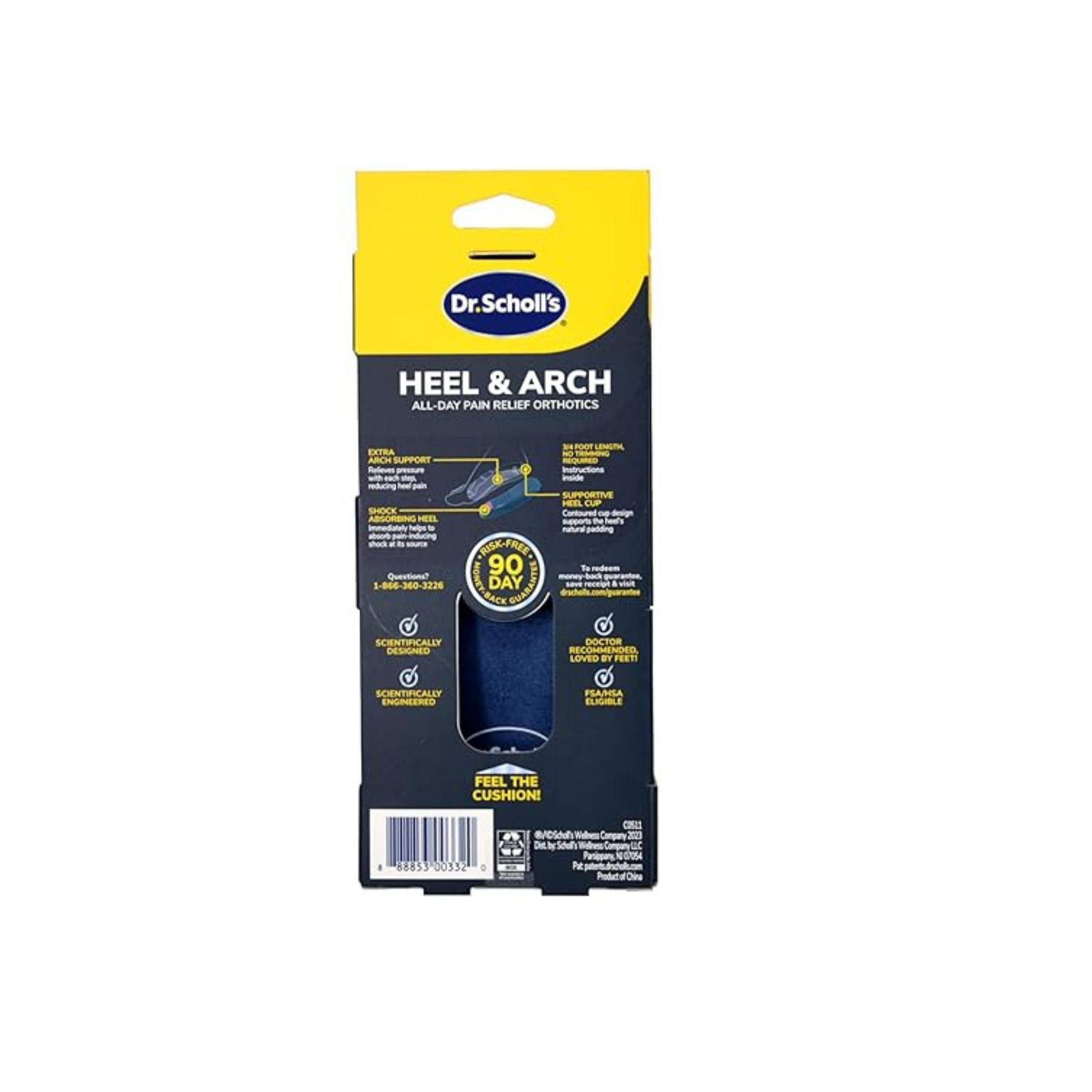 Dr. Scholl's Orthotics, Heel & Arch, Pain Relief, Men's, Shoe Sizes 8 12