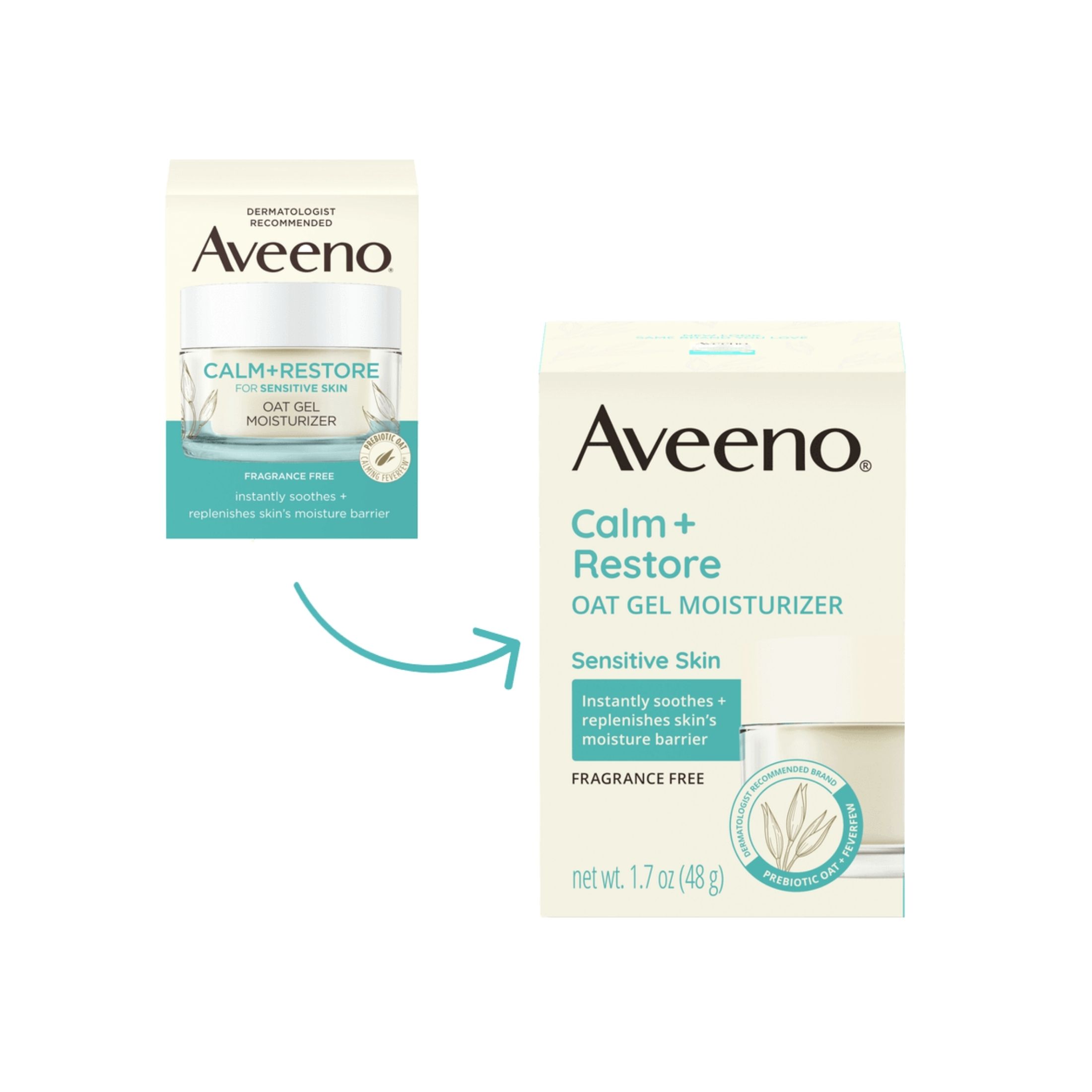 Aveeno Calm + Restore Oat Gel Face Moisturizer, For Sensitive Skin