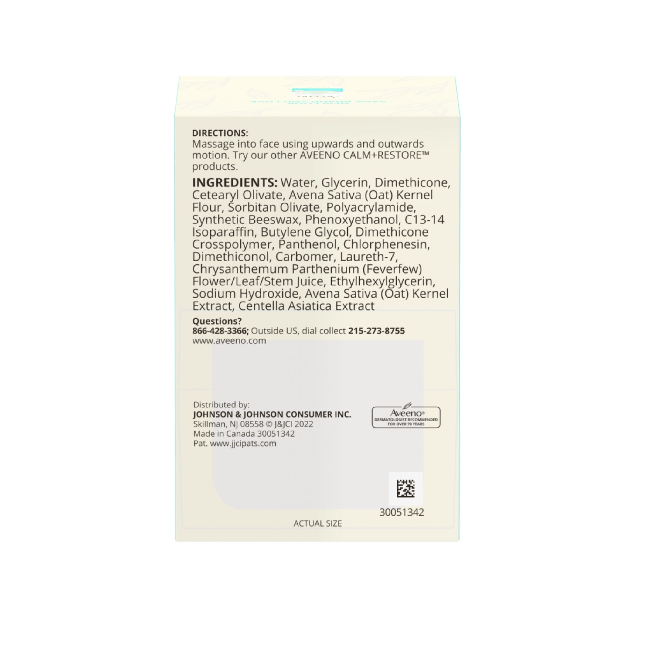 Aveeno Calm + Restore Oat Gel Face Moisturizer, For Sensitive Skin