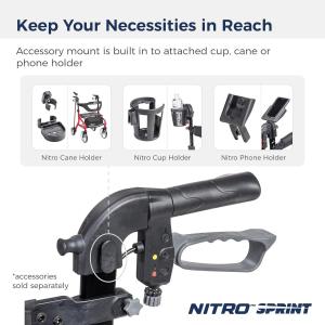 Drive Medical Nitro Sprint Rollator, Blue