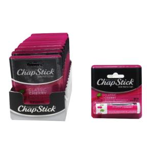 ChapStick Classic Skin Protectant Flavored Lip Balm Tube, 0.15 Ounce Each, Cherry Flavor