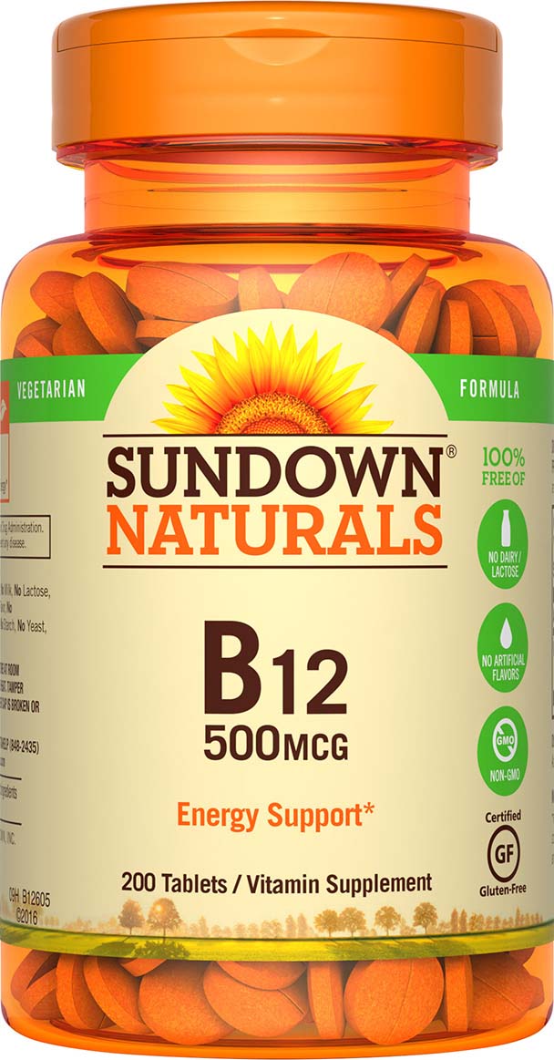 Sundown Naturals Vitamin B12, 500 Mcg, Tablets