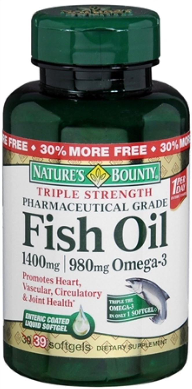Nature's Bounty Odorless Fish Oil 1400 Mg Triple Strength - 39 Coated Softgels