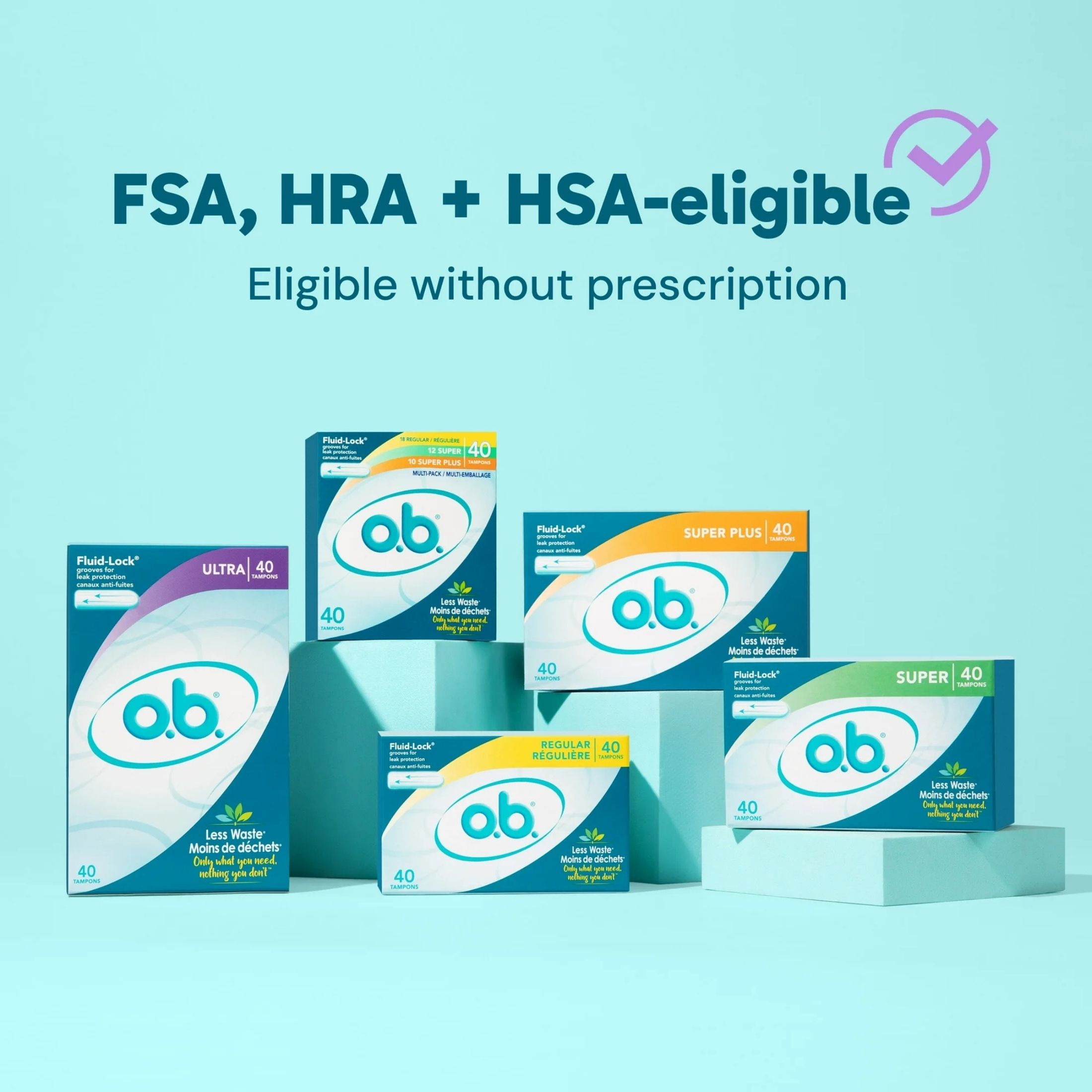 O.b. Applicator Free Digital Tampons Super Absorbency
