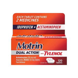 Motrin Ibuprofen + Acetaminophen, Dual Action, Tablets