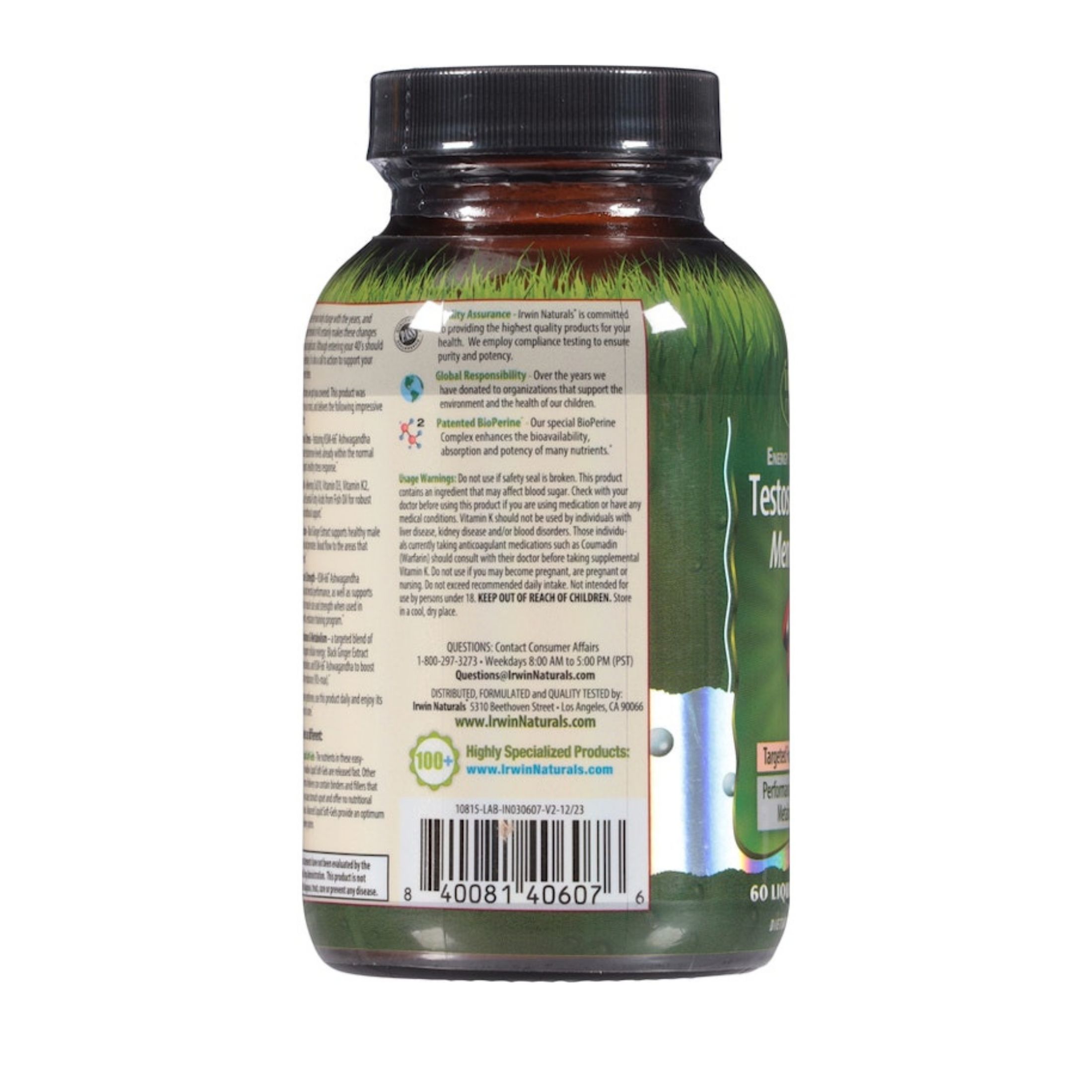 Irwin Naturals Energy & Endurance Testosterone UP Men Over 40 Softgels