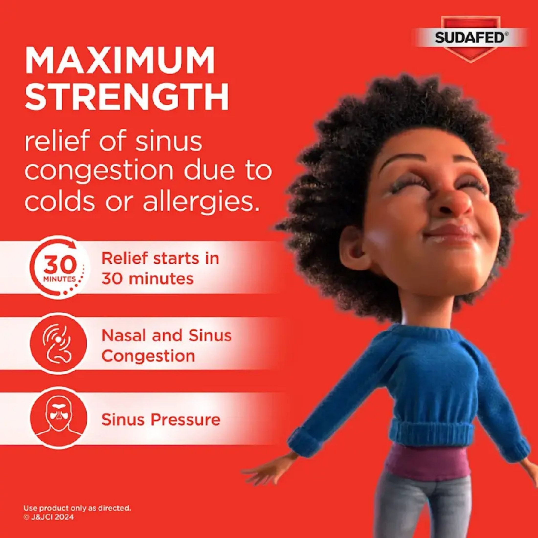 Sudafed Sinus Congestion Maximum Strength Nasal Decongestant Tablets