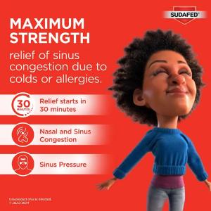 Sudafed Sinus Congestion Maximum Strength Nasal Decongestant Tablets