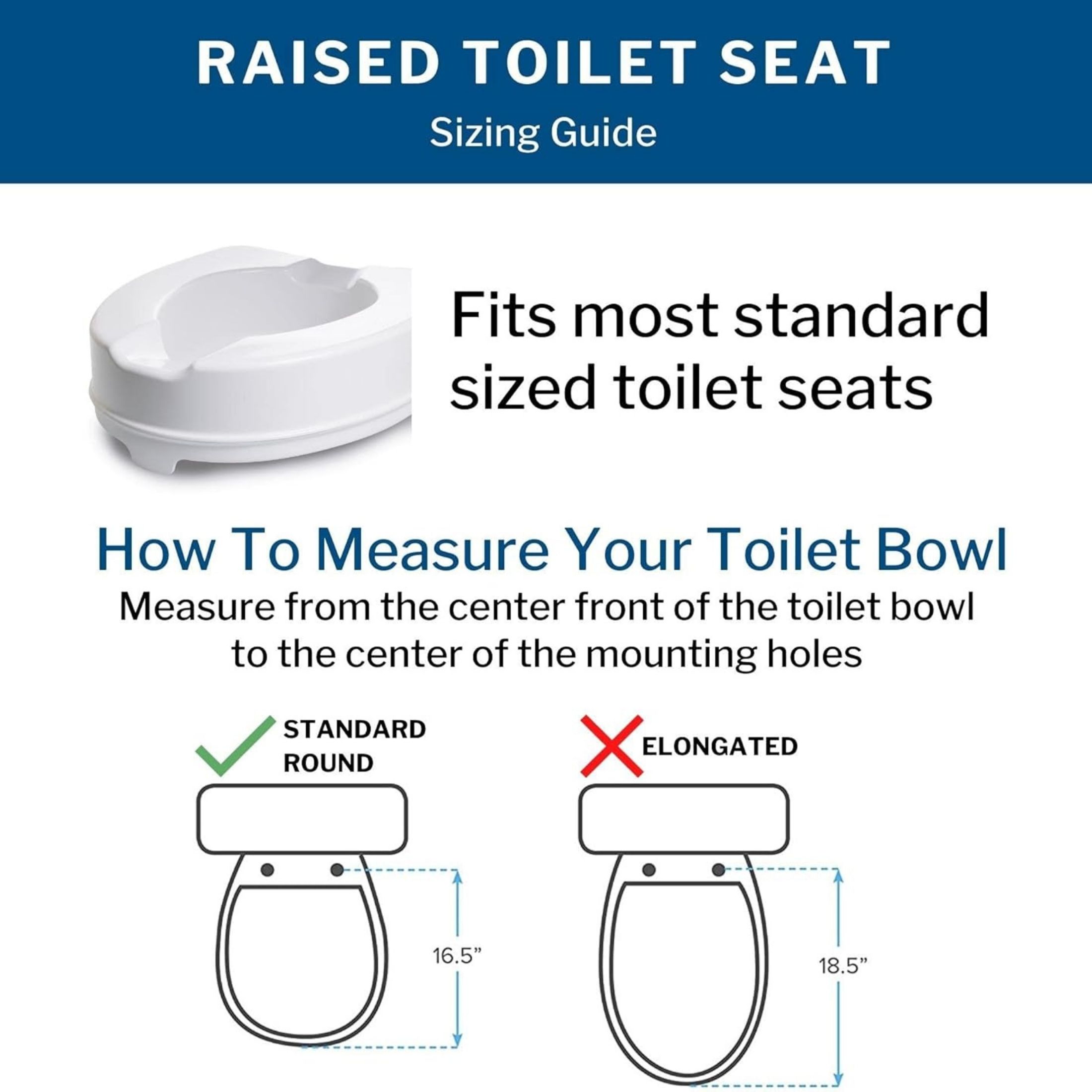 McKesson White Plastic Raised Toilet Seat
