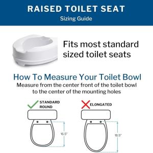 McKesson White Plastic Raised Toilet Seat