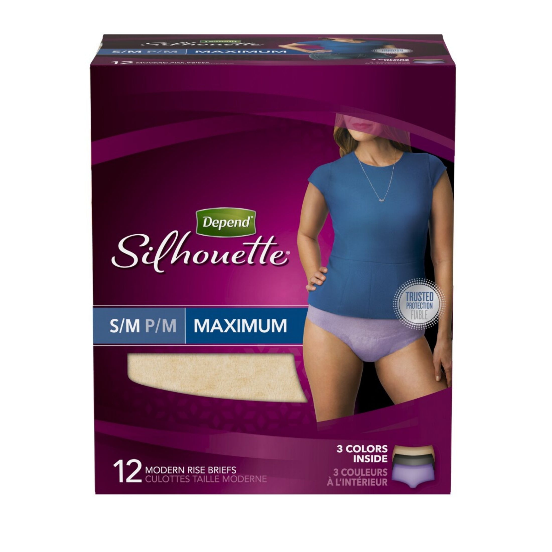 Depend Silhouette For Women Briefs Maximum Absorbency S/M