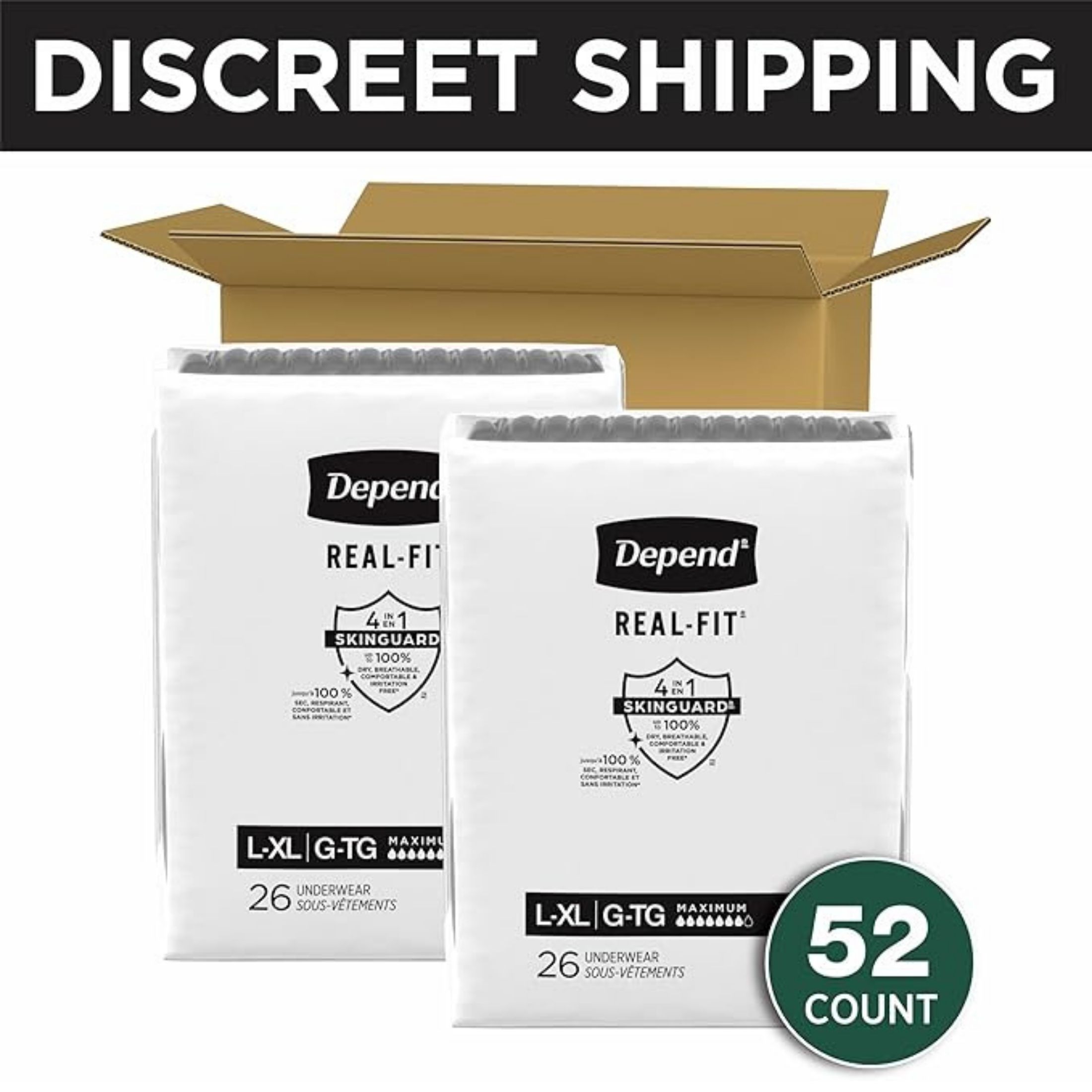 Depend Real Fit For Men Maximum Absorbency Briefs L/XL