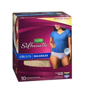 Depend Silhouette Briefs, Modern Rise, Maximum, L/XL