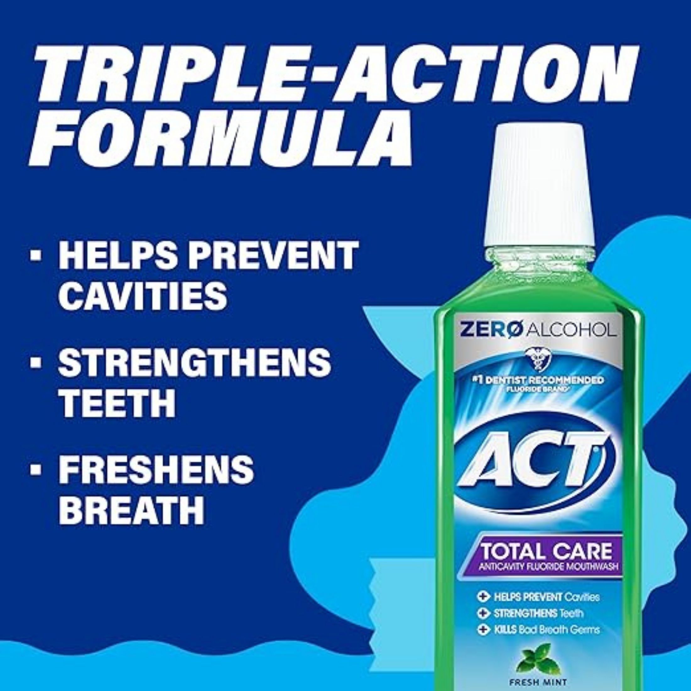 Act Total Care Fresh Mint Anticavity Fluoride Mouthwash 18 Fl Oz